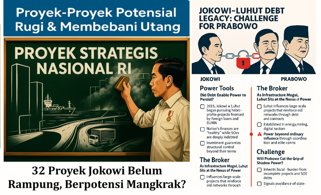 ChatGPT Image Oct 14, 2025, 12_33_49 AM Warisan Utang Jokowi–Luhut dan Upaya Prabowo Memutus Rantai Kendali Kekuasaan