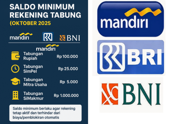 ChatGPT Image Oct 4, 2025, 09_20_25 AM Bank Mandiri, BRI, dan BNI Perbarui Aturan Saldo Minimum Rekening Tabungan per Oktober 2025